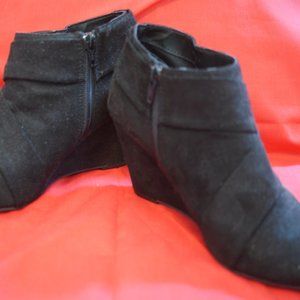 Black suede booties